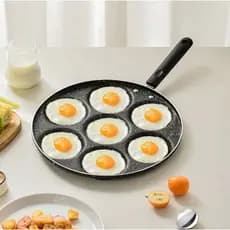 Frigideira Multifuncional Antiaderente Com 7 Furos Ovos Fritos Hambúrguer Omelete