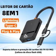 Leitor de Cartões de memória e Drive Adaptador A para SD/TF/MS / CF1 / Tipo C/USB3.0 ASD-315