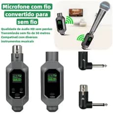 Conversor De Microfone Sem Fio 2.4G Transmissor  E Receptor , Sistema Para Dinâmico , Guitarra , Misturador De Áudio MZH