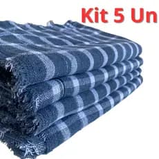 Kit 5 Pano de Chão 70x45 Xadrez\Branco Enxuga 100% Saco Duplo Costura Reforçada Promoção Relâmpago para Revenda