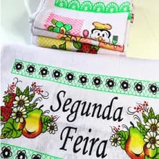 Kit 10 Pano de Prato Grande 45x70cm com Bainha Estampado Promoção Cozinha e Revenda Várias Estampas