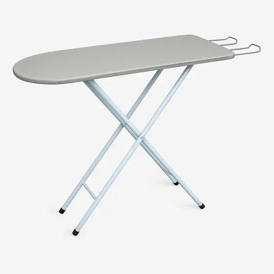 Tábua De Passar Roupa Reforçada Com Suporte P/ Ferro 90x35cm Lisa Cinza
