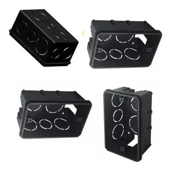 Caixa de Luz 4x2 Preta Reforçada Tomada Interruptor Embutir Gerplast