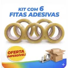 Kit 6 Fitas Adesivas Transparente Durex 45mm X 100m Resistente