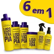 Kit 6 em 1 Lisoterapia Progressiva, Shampoo, Condicionador, Máscara,Tônico e protetor termico cabelo