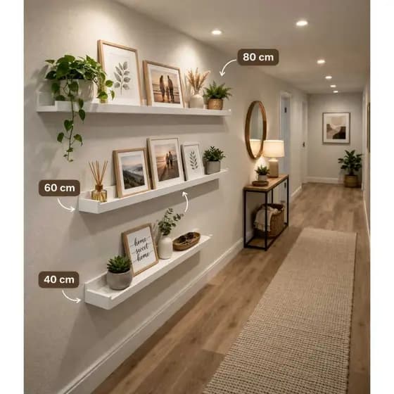 Prateleira Calha Decorativa - Porta Quadros - MDF Branco TX