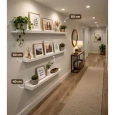Prateleira Calha Decorativa - Porta Quadros - MDF Branco TX