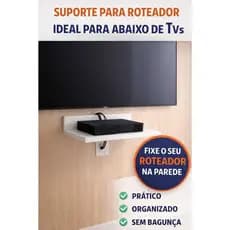 Suporte Parede Roteador Wifi - Vídeo Game - MDF Branco 15mm