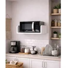 Suporte de Micro-ondas de MDF Branco - Cozinha Compacta