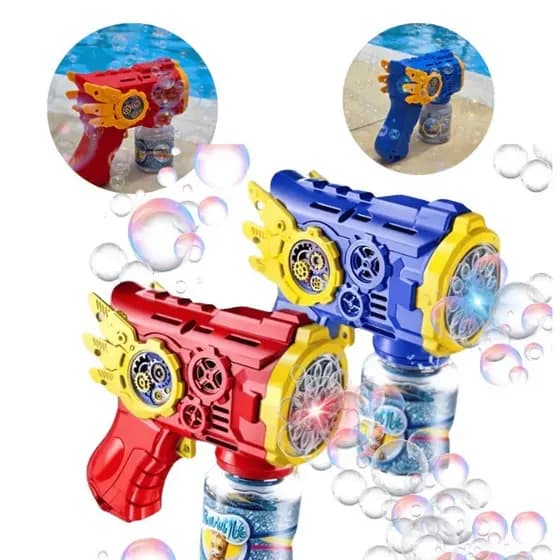 Pistola Lanca Bolhas Bolinhas Infantil - Brinquedo Infantil Para O Verão Feria. Vermelho e Azul
