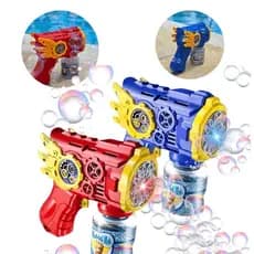 Pistola Lanca Bolhas Bolinhas Infantil - Brinquedo Infantil Para O Verão Feria. Vermelho e Azul