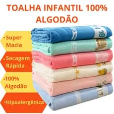 KIT 2 Toalhas De Banho Infantil Criança 100% Algodão Kids Enxoval Unissex Para Bordar Em Ponto Cruz