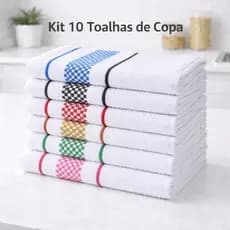 Kit 10 Panos de Prato Jacquard 45x70 Atoalhado 100% Algodão Cozinha Toalha Copa Louça Gourmet Luxo