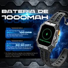 Smartwatch GPS Tela AMOLED 1.43" , Bateria 730mAh, 3ATM, Ligações Bluetooth, 100+ Modos Esportivos