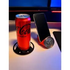 Suporte Porta Celular Lata Amassada 3D – Design Criativo e Moderno