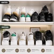 Organizador de Sapatos Duplo Empilhável – Economize Espaço no Guarda-Roupa (Tênis, Chinelos e Sandálias)