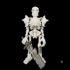 Brinquedo Esqueleto Articulado Guerreiro Medieval com Espada