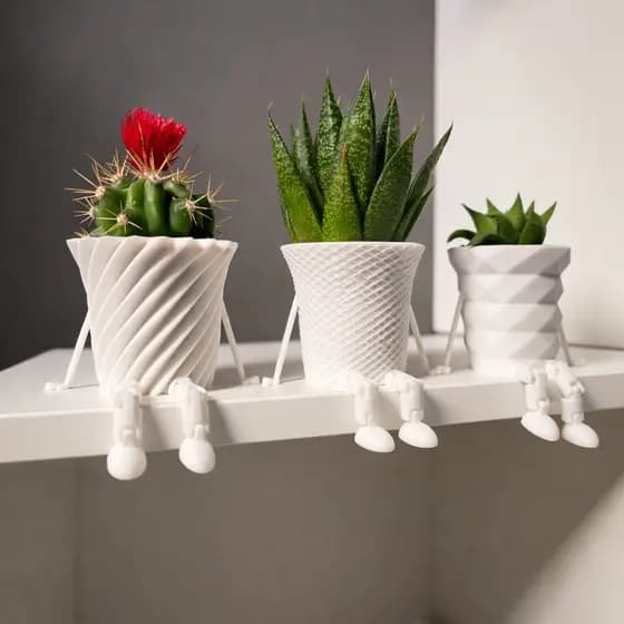 kit 3 Vasos Decorativos Divertidos com Pernas – Cachepô Criativo para Mesa e Decoração