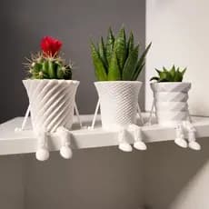 kit 3 Vasos Decorativos Divertidos com Pernas – Cachepô Criativo para Mesa e Decoração
