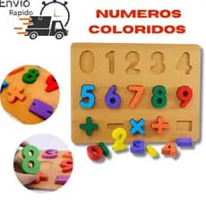 Jogo Tabuleiro Jogo Encaixe Números encaixe Quebra Cabeça Madeira  Matemática Escolar Educativo Didático