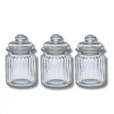 KIT Pote de vidro com tampa premium hermético alimentos café açúcar 3 porta mantimento