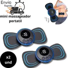 Kit Massageador Elétrico Portátil Recarregável Cervical EMS Alivia Dores Corpo Pescoço Coluna Pernas ombro