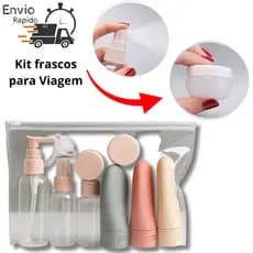 Kit Viagem 10 Peça Frasco Pote Spray Higiene Pessoal Shampoo Creme Hidratante skin care limpeza facial