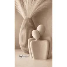 Kit Vaso + Escultura Casal Decorativa, Decoração Elegante para Sala, Quarto e Aparador, Romântico