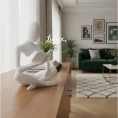 Escultura Leitor – Estatueta Decorativa Moderna Abstrata com Livro para Sala e Escritório