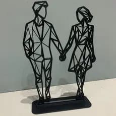 Escultura Casal Abstrato Decorativo – Enfeite Moderno para Sala ou Quarto, Presente Romântico