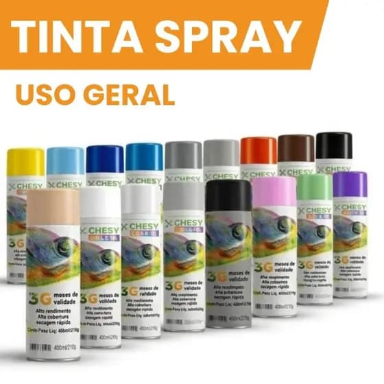Tinta Spray Chesy 400ml – Uso Geral secagem rápida várias cores