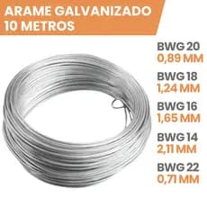 ROLO DE ARAME 10 METROS GALVANIZADO