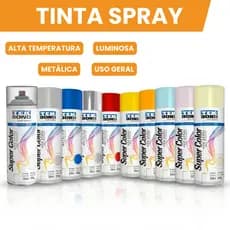 Tinta Spray 350ml todas as Cores Uso Geral Alta Temperatura Metálica Brilhante Luminosa Tekbond