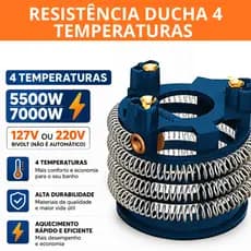 Resistência Chuveiro Sintex 4 Temperaturas 4T Original Refil Encaixe Rápido 127V 5500W / 220V 7000W
