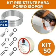 Kit forro isopor Fita Telada AdesivaTeto e Forro  Arame Galvanizado 18  50 Buchas com Pitão 8mm