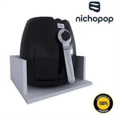 Suporte para Airfryer e Bebedouro em MDF Branco TX 35x35CM – Montado + Kit Instalação