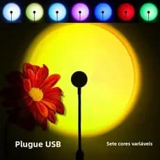 [Envio 24H] Luz De Por Do Sol USB Noturna Arco-Íris LED Projetor Neon Para Fotografia Parede Atmosfera