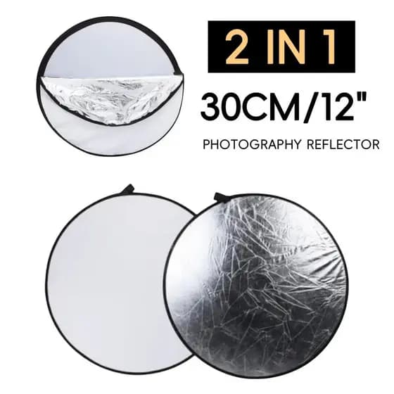 [Envio 24H] Rebatedor 2x1 Branco/prata circular 30cm