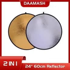[Envio 24H] 60cm Rebatedor Refletor Fotográfico 2 em 1 Dourado e Prata para Controle de Luz em Estúdio Sou Foto