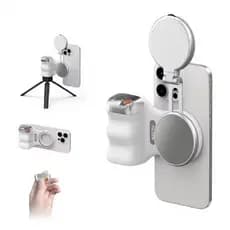 Telesin Suporte Magnético para Celular com Controle Remoto, 8 Ímãs, Luz LED Dupla Face, Ergonômico