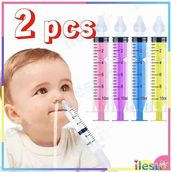 2 Pcs Seringa de Limpeza Nasal de 10ml para Crianças Limpeza do Nariz DW7W