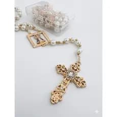 Terço de Noiva Elegante com Pérolas – Acessório para Casamento, Cerimônia e Oração
