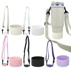 Conjunto de Alça de Garrafa de água e Capa de Silicone para Garrafas Bota Protetora para Garrafa de água