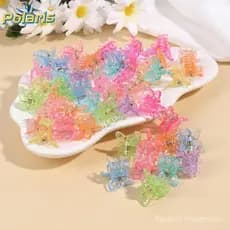 50 Pçs Colorido Mini Borboleta Grampos De Garra De Cabelo Crianças Conjunto Meninas Doces Cor Acessórios Para O