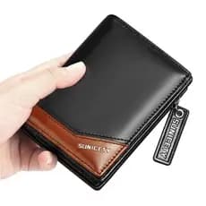 Escova anti-roubo carteira multifuncional masculina nova bolsa de cartão com zíper de couro