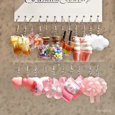 Novo Conjunto De Brincos De Nuvem De Coração De Doce Para Meninas Chá De Resina Rosa Jóias De Gancho De Flor