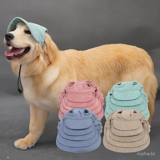 Boné de beisebol para cachorro com orelha de vazamento, cachorro grande, Golden Retriever, Labrador, chapéu para animais