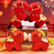 DALTON Brinquedos De Pelúcia De Cavalo Pequeno , Mascote Desenho Animado , Kawaii Tradicional 2026 Ano Bênção Zodíaco Bo