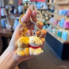 Chaveiro de Cachorro com Linha Magnética para Casais, Presente que Nunca Acaba, Pingente de Joias Escolares Bonito e Fof