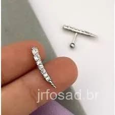 Piercing Cascata cometa cravejada cluster aço cirurgico banhado a ouro 18k